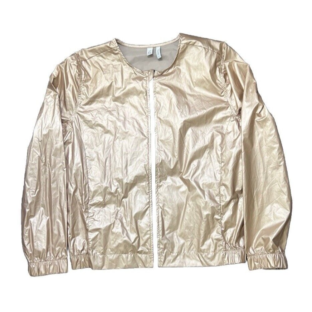 Z by Zella Windbreaker Waterproof Jacket SZ L Gold Chic Athleisure Sports Casual